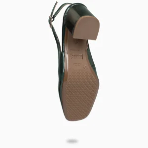 Zapatos De Fiesta<miMaO Sophia - Zapato Tacón Ancho Destalonado Verde