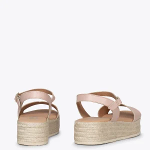 Esparto Y Alpargatas<miMaO Tarifa Sandalias Con Plataforma De Esparto Nude