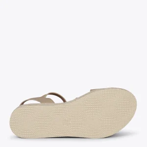 Esparto Y Alpargatas<miMaO Tarifa Sandalias Con Plataforma De Esparto Taupe