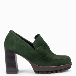 Mocasines Y Blucher<miMaO Trend – Mocasin Con Tacón Y Plataforma Verde
