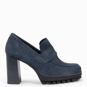 Mocasines Y Blucher<miMaO Trend – Mocasin Con Tacón Y Plataforma Azul