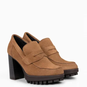 Mocasines Y Blucher<miMaO Trend – Mocasin Con Tacón Y Plataforma Camel