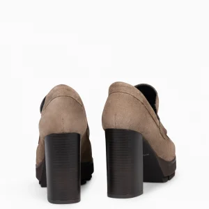 Mocasines Y Blucher<miMaO Trend – Mocasin Con Tacón Y Plataforma Taupe