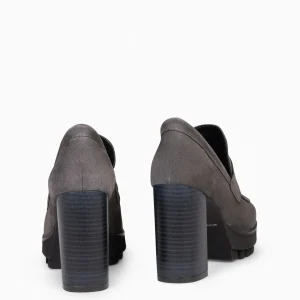 Mocasines Y Blucher<miMaO Trend – Mocasin Con Tacón Y Plataforma Gris