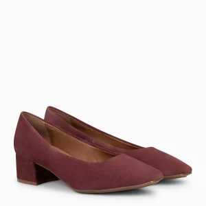 Urban Zapatos De Tacón<miMaO Urban Lady - Zapatos De Tacón Bajo De Serraje Granate