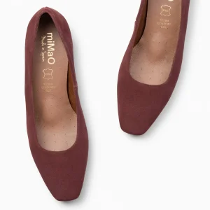 Urban Zapatos De Tacón<miMaO Urban Lady - Zapatos De Tacón Bajo De Serraje Granate