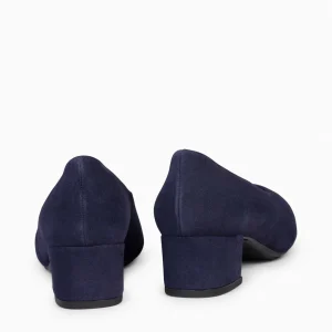 Urban Zapatos De Tacón<miMaO Urban Lady - Zapatos De Tacón Bajo De Serraje Marino