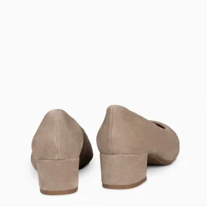 Urban Zapatos De Tacón<miMaO Urban Lady - Zapatos De Tacón Bajo De Serraje Taupe