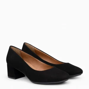 Urban Zapatos De Tacón<miMaO Urban Redondo - Zapatos De Tacón Bajo De Ante Negro