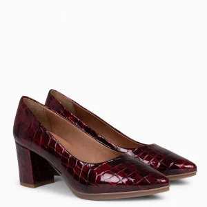 Zapatos De Fiesta<miMaO Urban S Coco – Zapatos De Tacón Con Textura De Cocodrilo Burdeos