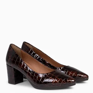 Zapatos De Fiesta<miMaO Urban S Coco – Zapatos De Tacón Con Textura De Cocodrilo Cafe
