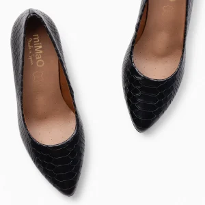 Zapatos De Fiesta<miMaO Urban Sauvage - Zapatos De Salon Con Textura De Serpiente Negro
