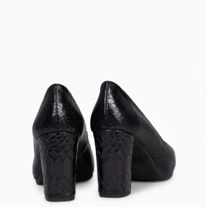 Zapatos De Fiesta<miMaO Urban Sauvage - Zapatos De Salon Con Textura De Serpiente Negro