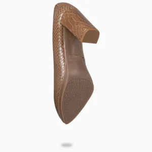 Zapatos De Fiesta<miMaO Urban Sauvage - Zapatos De Salon Con Textura De Serpiente Taupe
