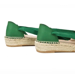 Esparto Y Alpargatas<miMaO Valenciana – Alpargata De Esparto Beige/Verde Con Cinta
