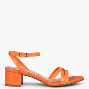 Sandalias De Tacón<miMaO Viena - Sandalias De Tiras Finas Y Tacón Bajo Naranja