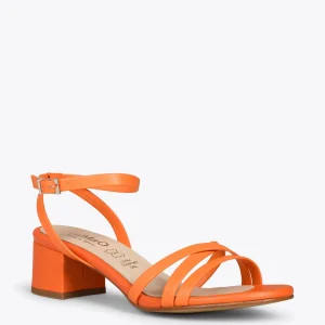 Sandalias De Tacón<miMaO Viena - Sandalias De Tiras Finas Y Tacón Bajo Naranja