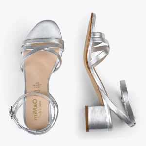 Sandalias De Tacón<miMaO Viena - Sandalias De Tiras Finas Y Tacón Bajo Plata