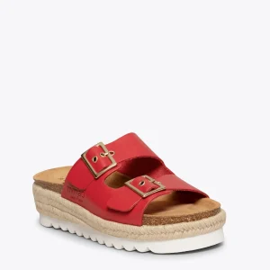 Esparto Y Alpargatas<miMaO Yute Sandalias De Plataforma De Esparto Rojas Bio