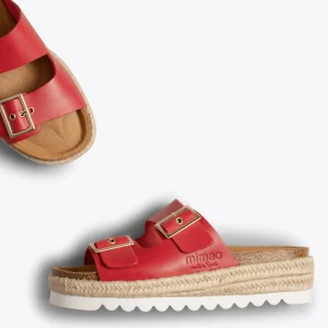 Esparto Y Alpargatas<miMaO Yute Sandalias De Plataforma De Esparto Rojas Bio