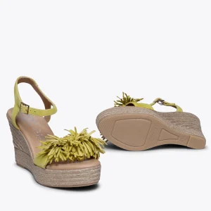 Esparto Y Alpargatas<miMaO Zahara Cuna De Esparto Con Plataforma Y Flecos Amarillo