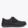 Zapato<miMaO Zapatos Colegiales Niños Clasico De Velcro En Piel Negro
