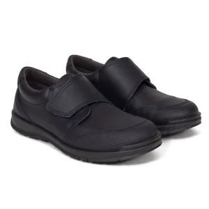 Zapato<miMaO Zapatos Colegiales Niños Clasico De Velcro En Piel Azul Marino
