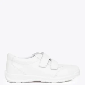 Zapato<miMaO Zapatos Colegiales Niños Deportivos Escolares Piel Lavable Blanco