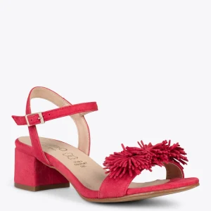 Sandalias De Tacón<miMaO Zinnia – Sandalias De Fiesta Con Adorno Floral Rojo