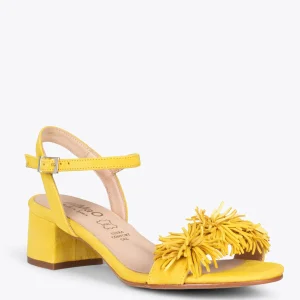 Sandalias De Tacón<miMaO Zinnia – Sandalias De Fiesta Con Adorno Floral Amarillo