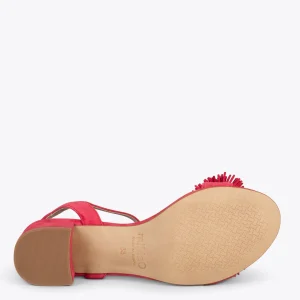 Sandalias De Tacón<miMaO Zinnia – Sandalias De Fiesta Con Adorno Floral Rojo