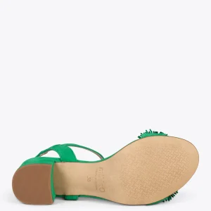 Sandalias De Tacón<miMaO Zinnia – Sandalias De Fiesta Con Adorno Floral Verde
