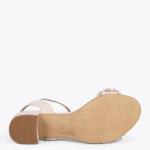 Sandalias De Tacón<miMaO Zinnia – Sandalias De Fiesta Con Adorno Floral Nude